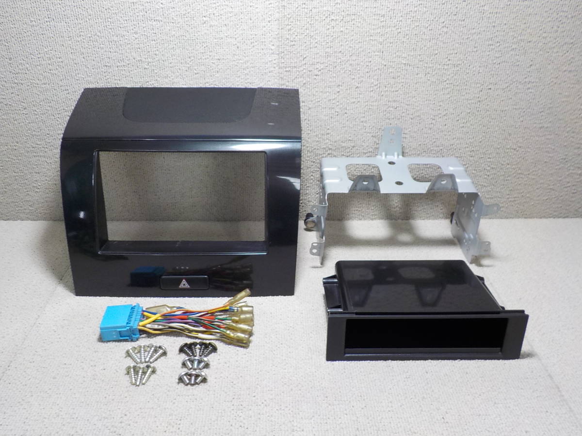 ワゴンR スティングレー MH23S MJ23S 2DIN 純正 オーディオパネル 社外デッキ取付キット 1DIN小物入れ ハーネス ステー ビス付/7810三J1811