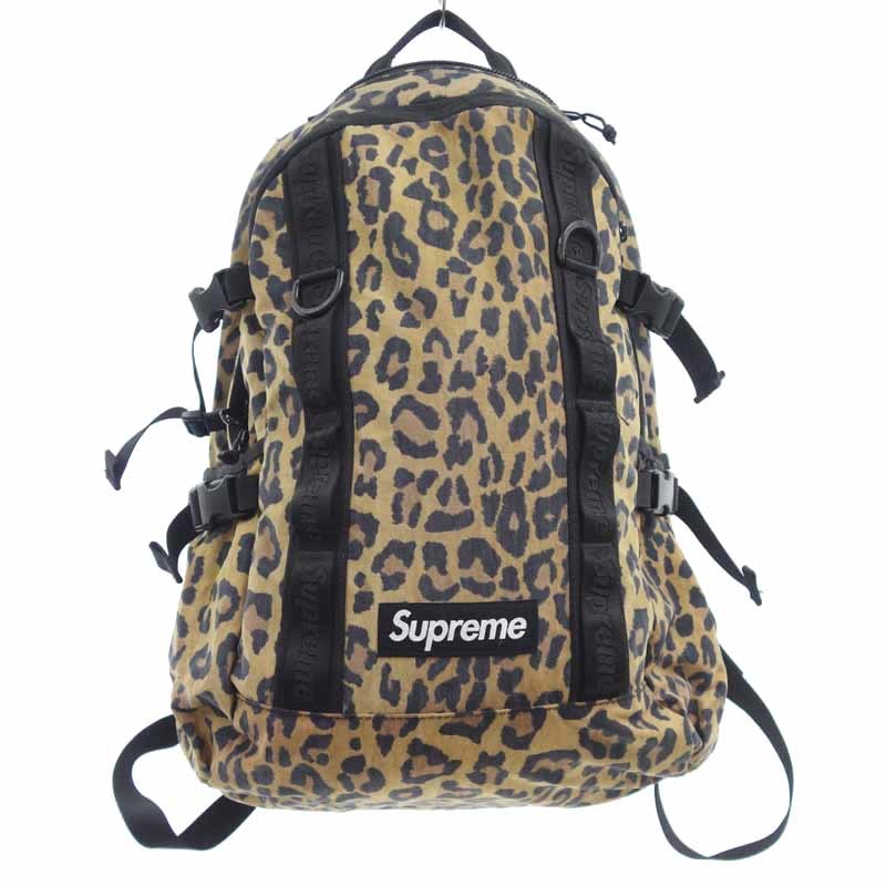 Supreme 20AW レオパード バックパック 美品 SUPREME 20AW ヒョウ柄 レオパード ボックス ロゴ バックパック