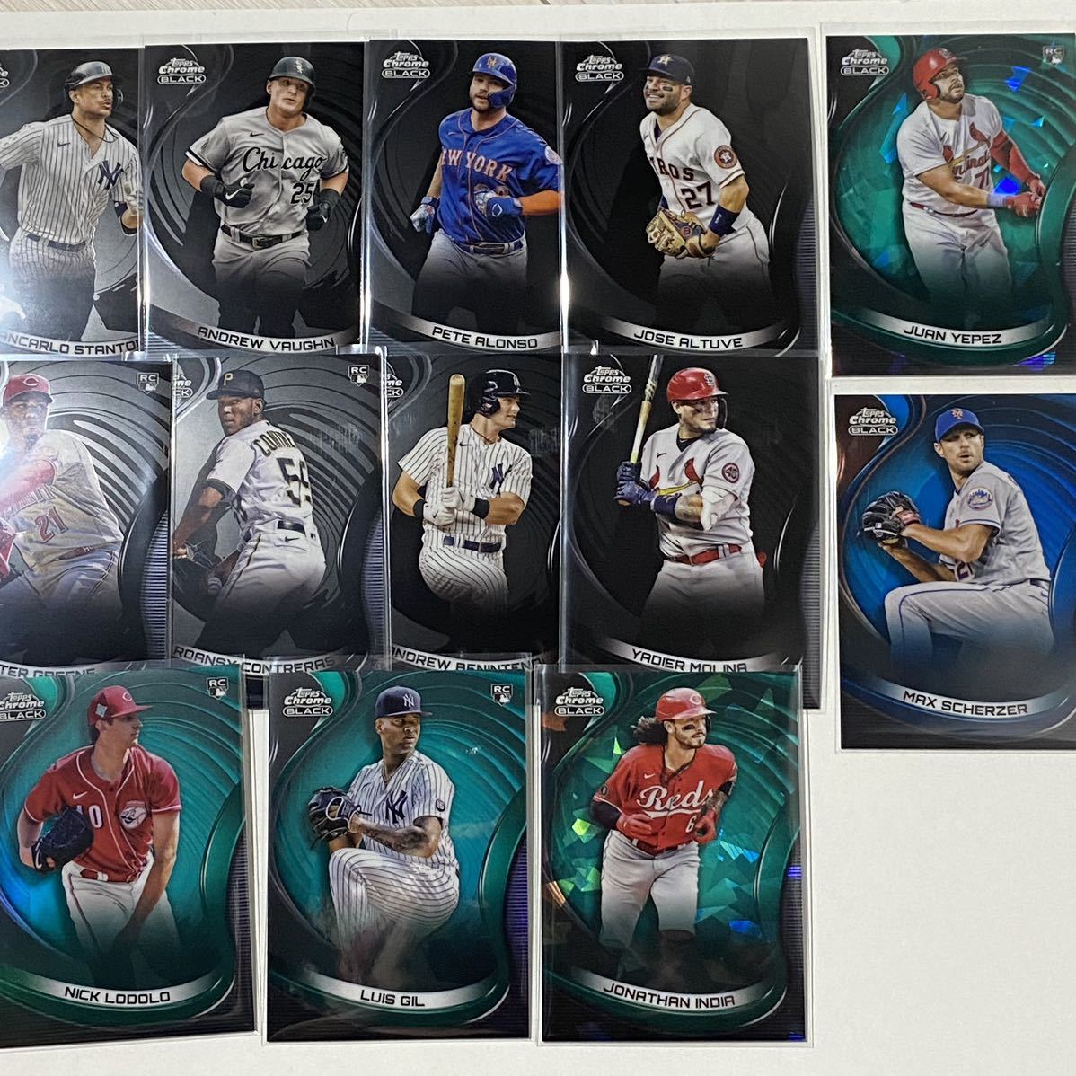 13枚セット】topps chrome Black レギュラーカード refractor リフ