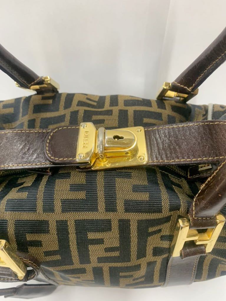 FENDI フェンディ ズッカ柄 ミニボストンバッグ ハンドバッグ