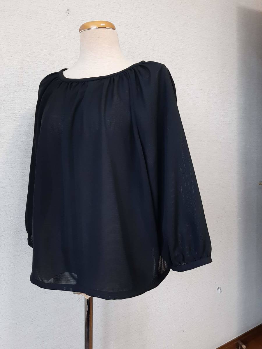 送料無料）着物リメイク　ハンドメイド　ブラウス　ラグラン袖　ゆったり　ギャザーブラウス 　透け感　涼しい　絽