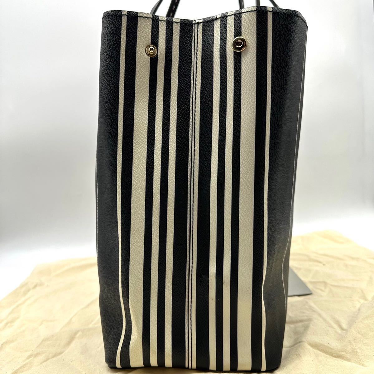 1円《未使用》TORY BURCH トリーバーチ ストライプ柄 トートバッグ 