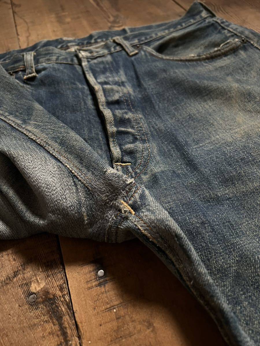 60s LEVIS 501-501ダブルネーム希少ボタン裏16ズレカン色落ち抜群 