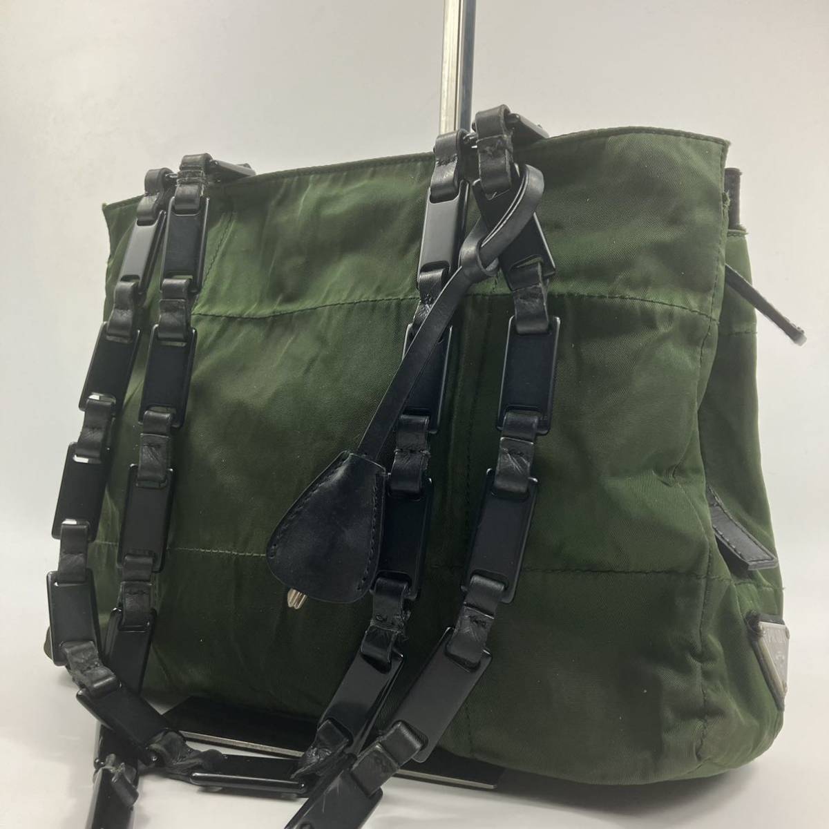 1円【最高級】 PRADA プラダ プラスチックチェーン ショルダーバッグ 