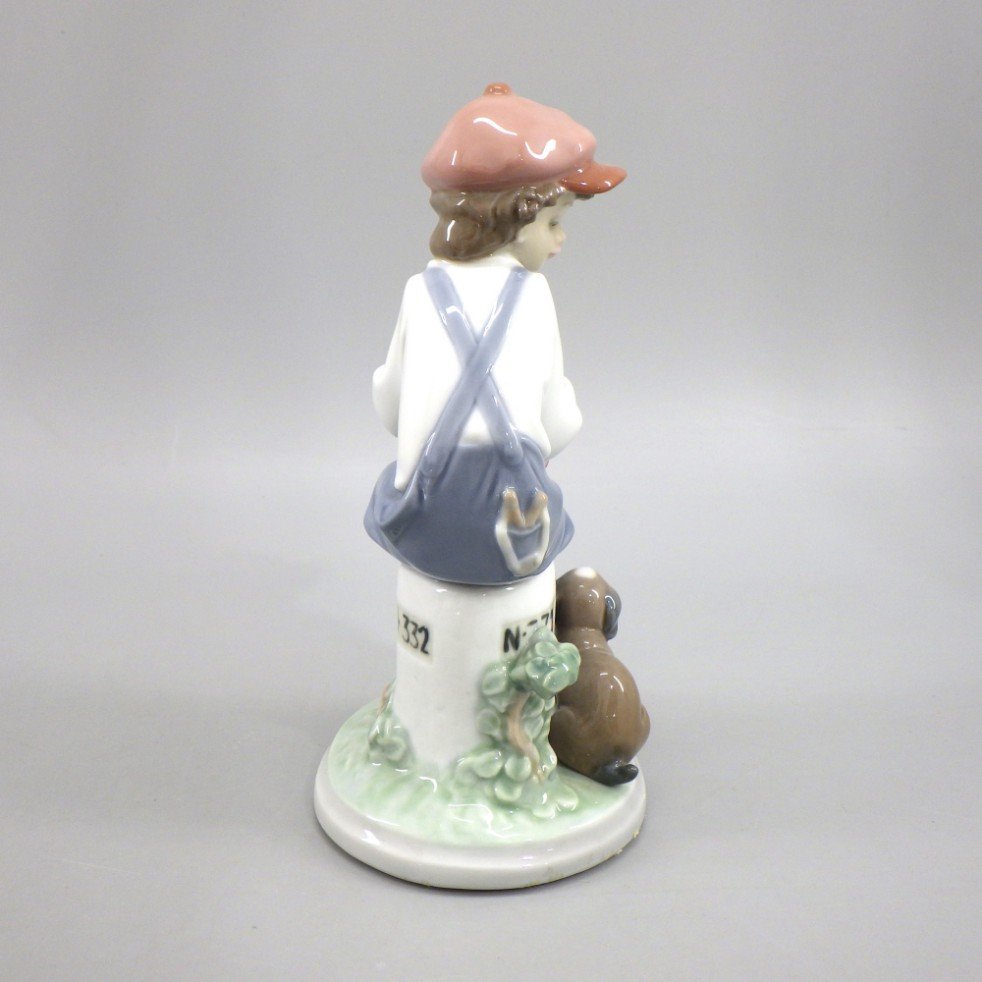 LIADRO リヤドロ「旅する少年」 陶器 犬 リヤドロ LLADRO 犬 リヤドロ