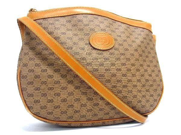 1円 GUCCI グッチ ヴィンテージ オールドグッチ マイクロGG PVC×レザー 