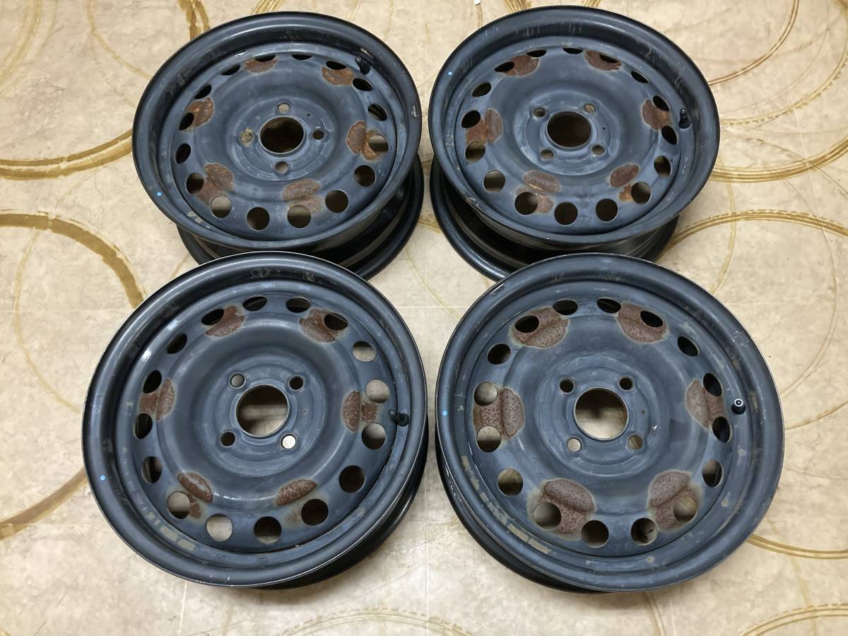  送料安 E12 日産 ノート 純正 14&times;5.5JJ ＋40 ハブ60㎜ PCD100&times;4 スチール 4本 本州送料2500円 離島不可 九州北海道送料3500円離島不可(純正品)｜売買されたオークション情報、yahooの商品情報を 4穴