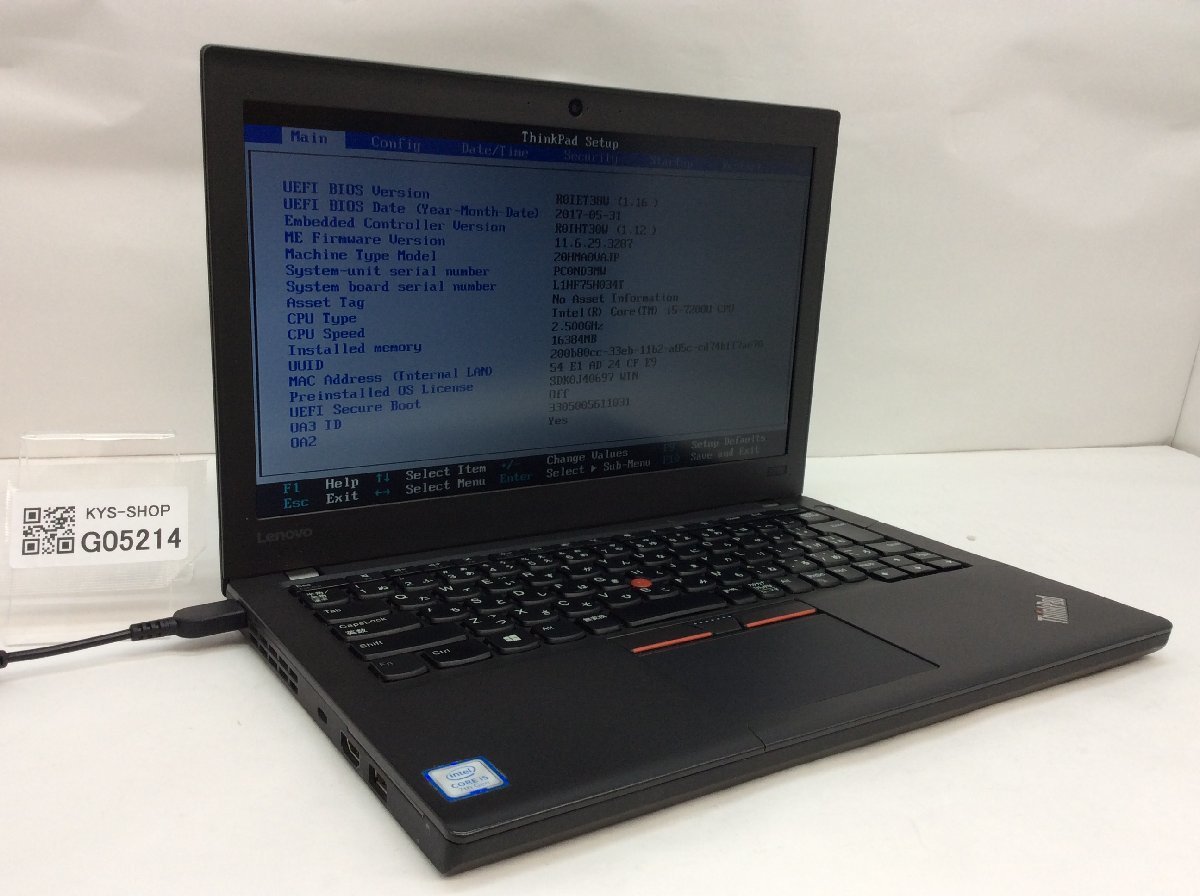 ジャンク/ LENOVO 20HMA0VAJP ThinkPad X270 Intel Core i5-7200U