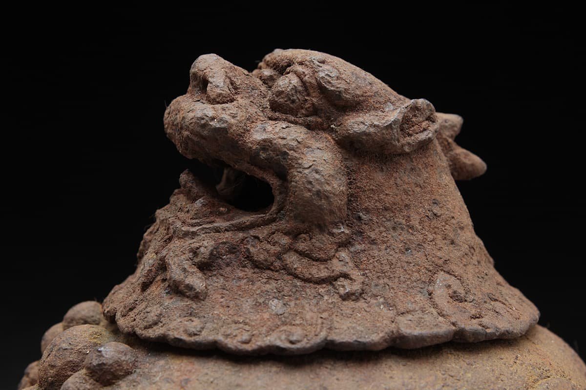 NM 中国 古銅 双獅子耳香炉 在銘 M R9067 NM 中国 古銅 双獅子耳香炉