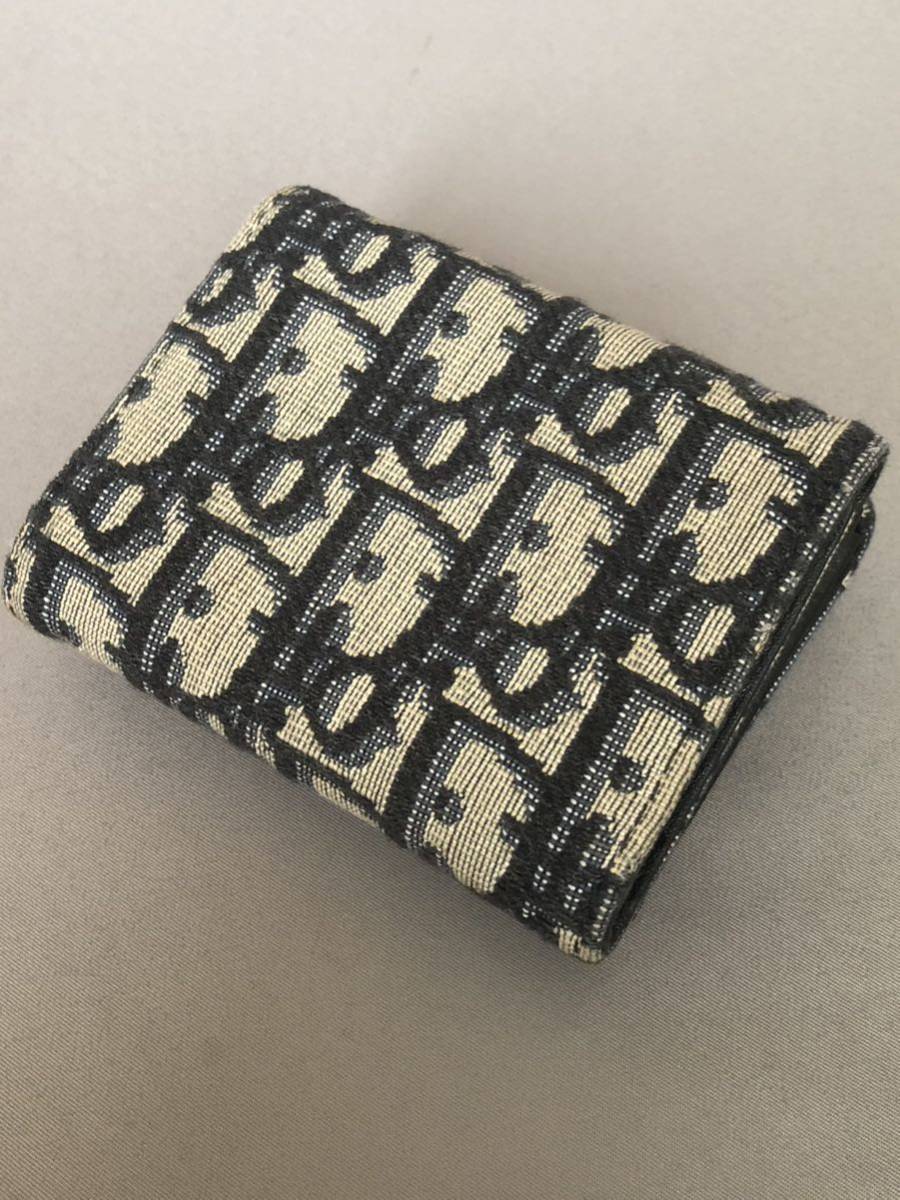 【極美品】ディオール オブリーク ジャガード サドル CD金具 三つ折り財布 クリスチャン・ディオール Christian Dior サドルチェーンカード