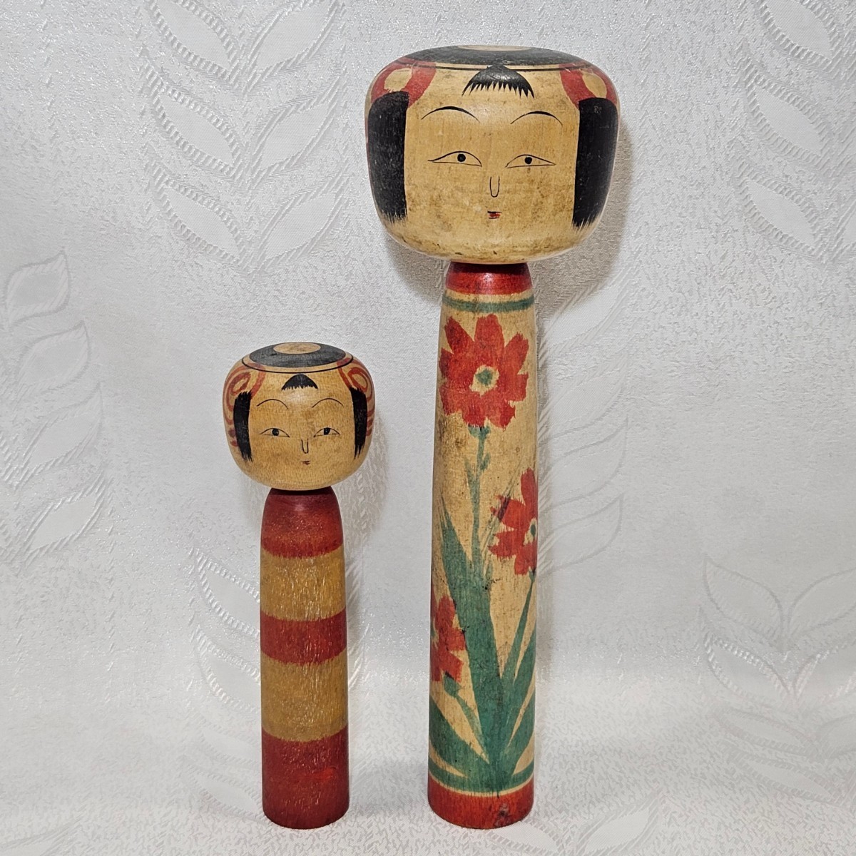 FK-9023 吉田多加志 創作 こけし 春日野 木彫民芸品など こけし3体