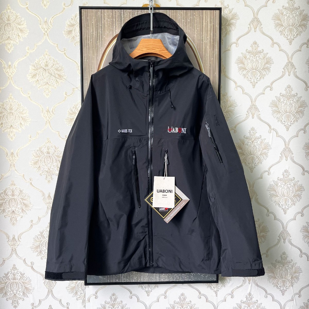 高機能EU製＆定価9万◆UABONI*Paris*GORE-TEX/ゴアテックス・防風防水ジャケット*ユアボニ◆薄手 マウンテンパーカー 登山服 2XL/52サイズ