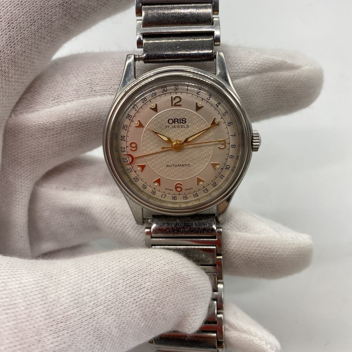 オリス 17石 ORIS ポインターデイト 裏スケルトン 腕時計 0 自動 