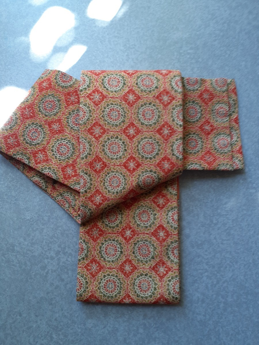 半幅帯 サラリとした木綿紬 15×400 未使用美品