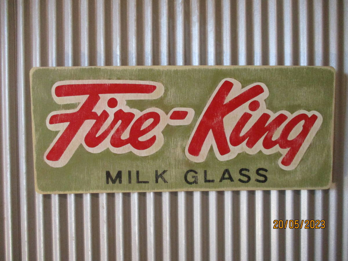 ビンテージ木製看板 検）FIREKINGアドバタイジング販促企業物ガレージ