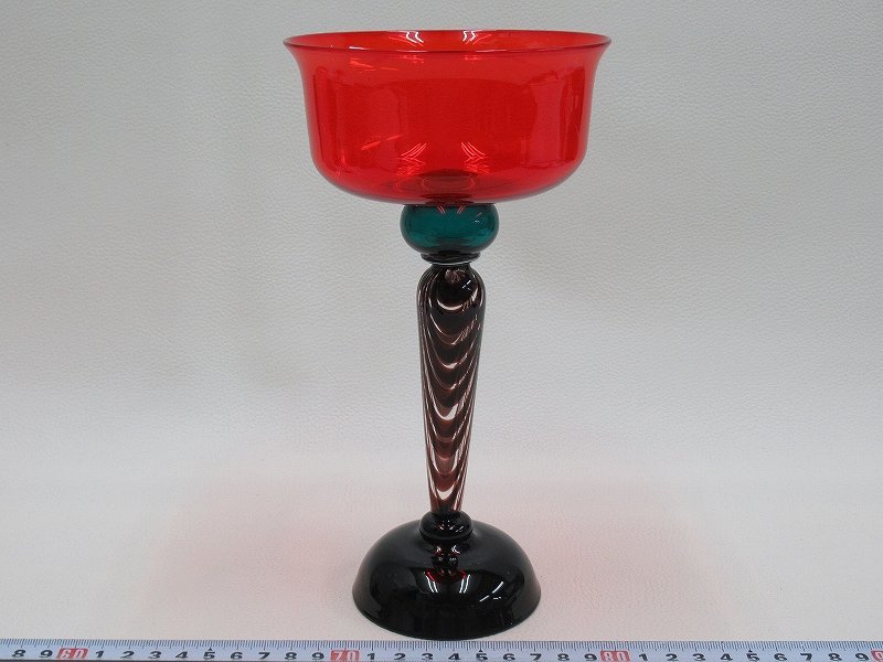 豊富な，低価 D2013 吹きガラス 色ガラス 脚付グラス キャンドルホルダー(工芸ガラス)｜売買されたオークション情報、yahooの商品情報をアーカイブ公開 - オークファン 工芸ガラス