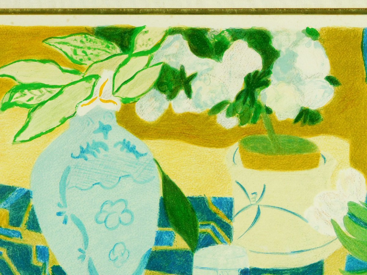 ピエール・ボンコンパン リトグラフ 絵画 （青背景）」リトグラフ
