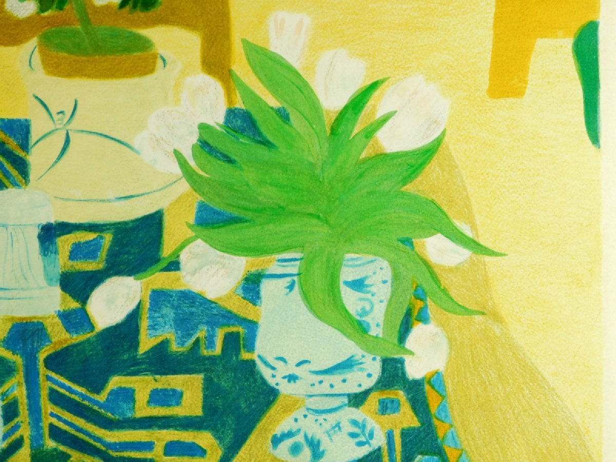 ピエール・ボンコンパン リトグラフ 絵画 （青背景）」リトグラフ
