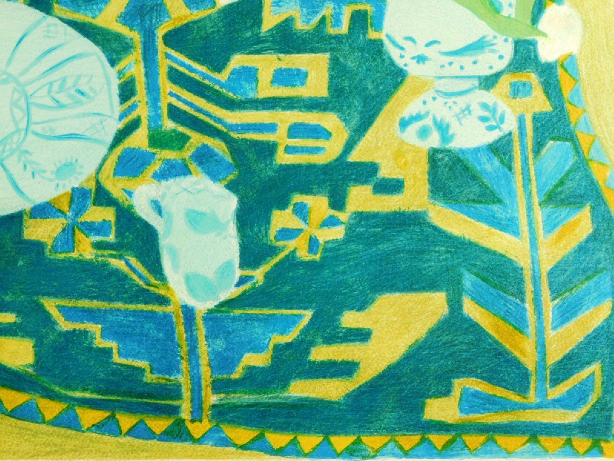 ピエール・ボンコンパン リトグラフ 絵画 （青背景）」リトグラフ