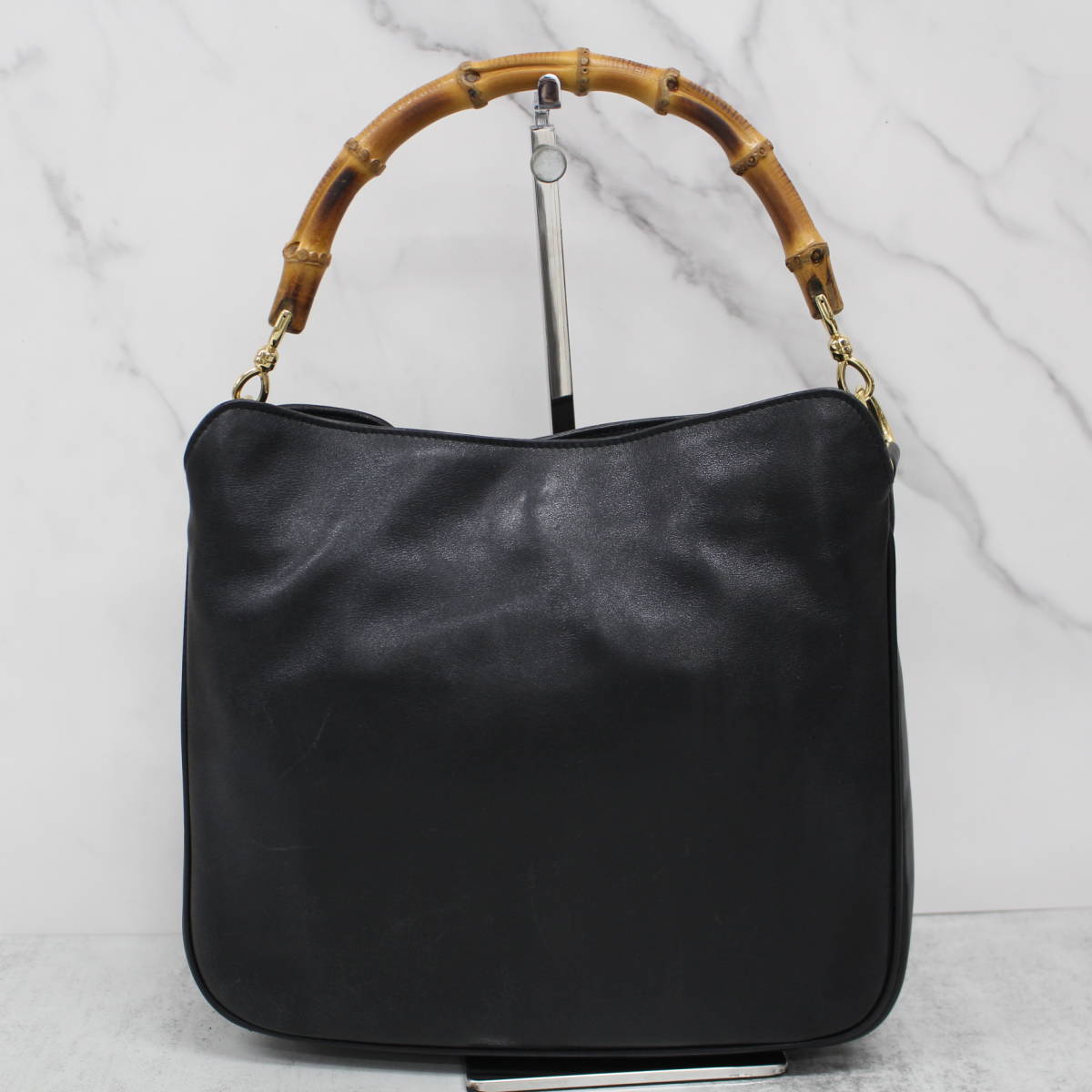 グッチ S455)【美品】GUCCI バンブー ハンドバッグ ワン