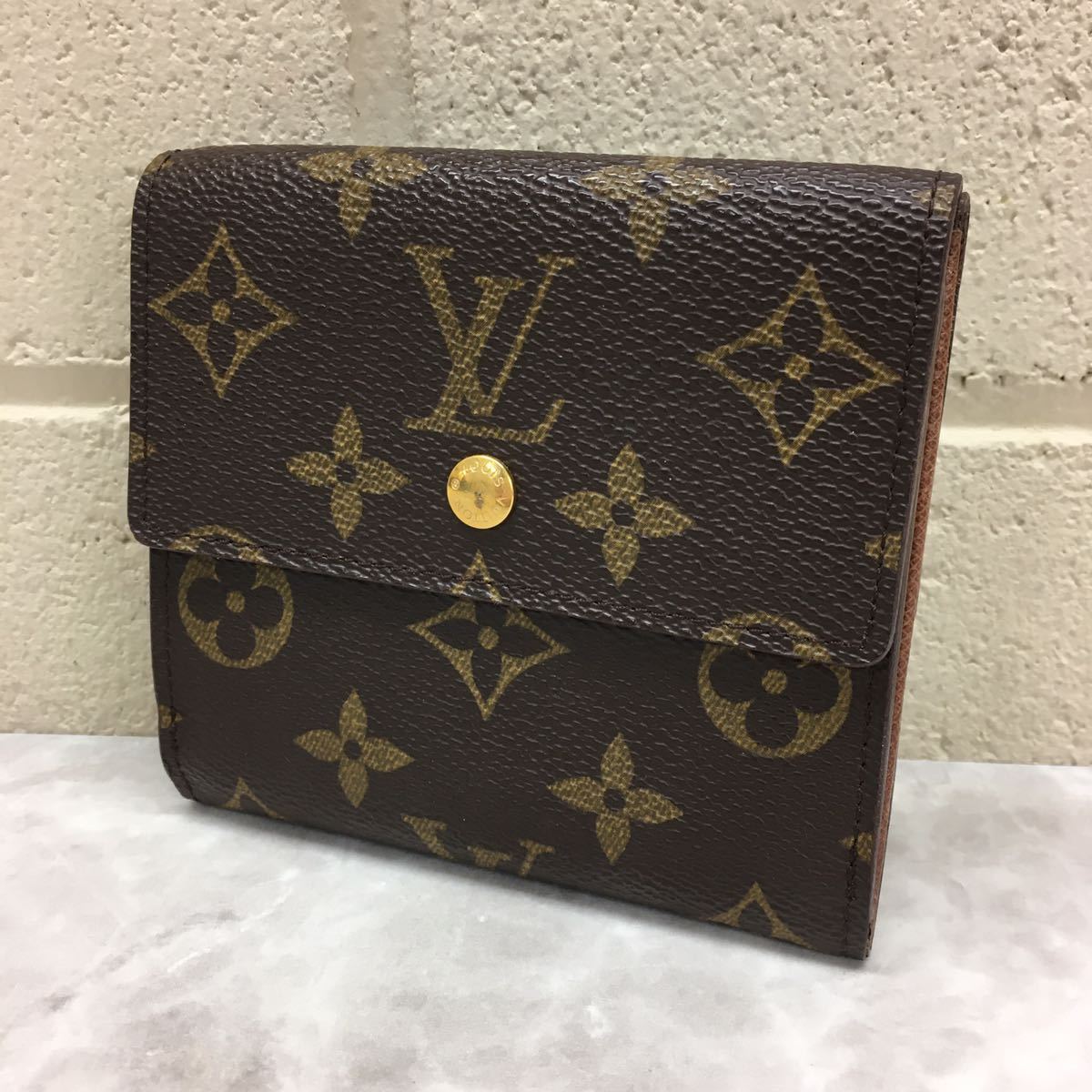 A【5－62】LOUIS VUITTON ルイヴィトン 財布 折財布 二つ折り モノグラム ポルトフォイユ エリーズ ブラウン メンズ レディース
