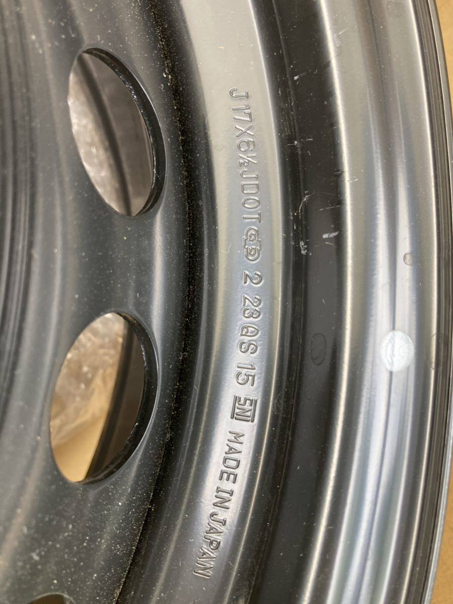 新型60プリウス 17インチ 6×1/2Ｊスティールホイール+樹脂フルキャップ(ダークグレー塗装)1台分