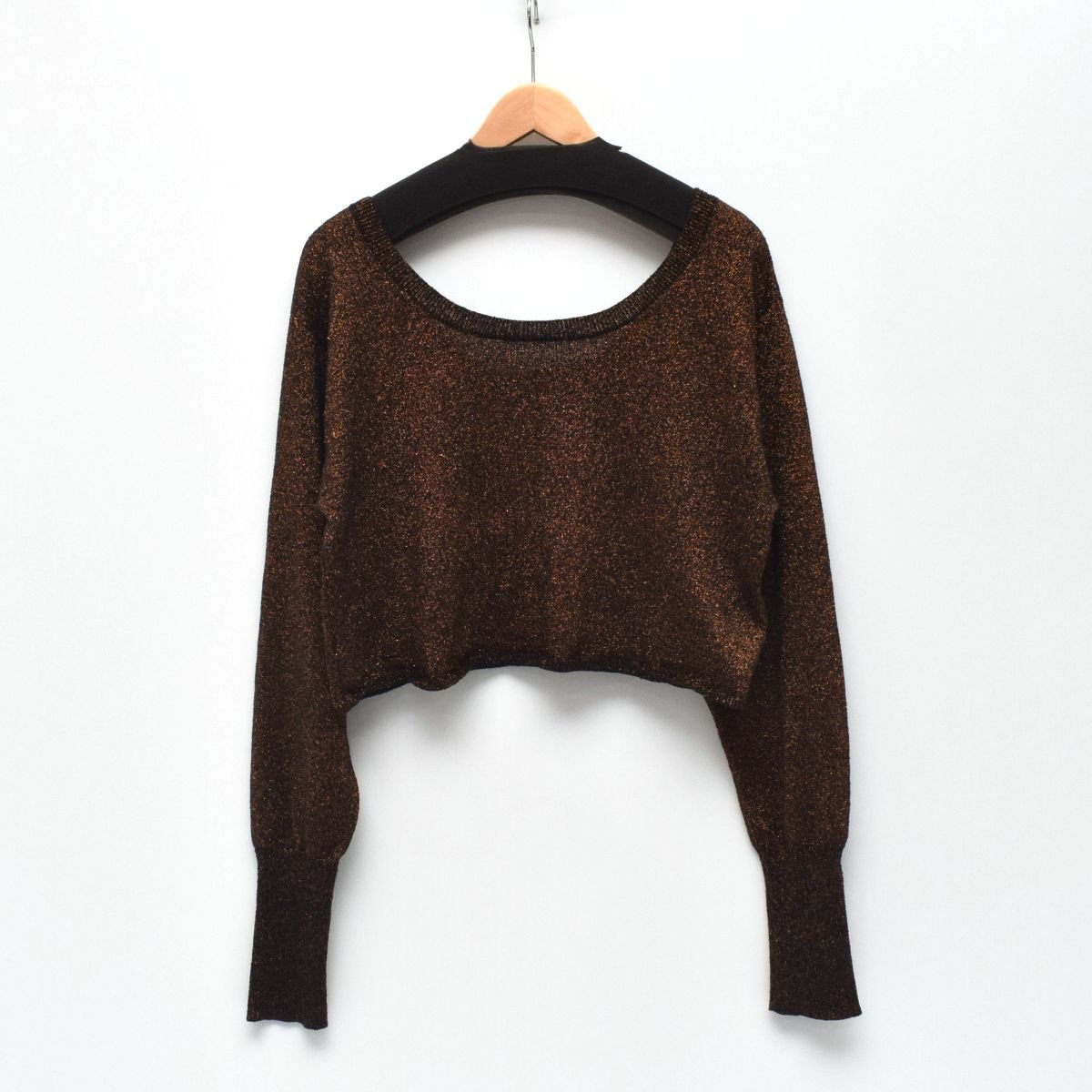 6 ROKU BEAUTY&YOUTH UNITED ARROWS ロク ユナイテッドアローズ ラメ ショート丈 ニット トップス 参 ...
