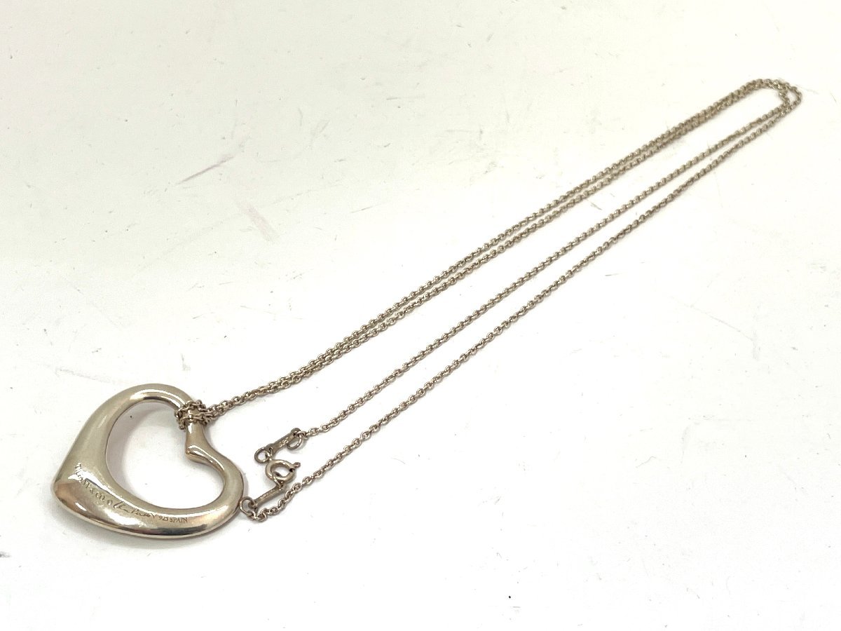 【中古】TIFFANY&Co.　ティファニー　オープンハート　ネックレス　ラージ　18.5g　シルバー