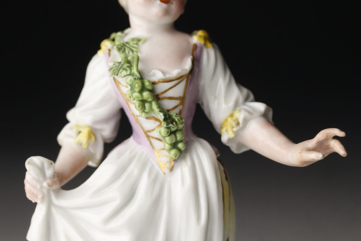 LIG】18世紀後期~19世紀初期 Meissen オールドマイセン 収穫祭男女像 LIG】18世紀後期~19世紀初期 Meissen オールドマイセン 収穫祭男女像