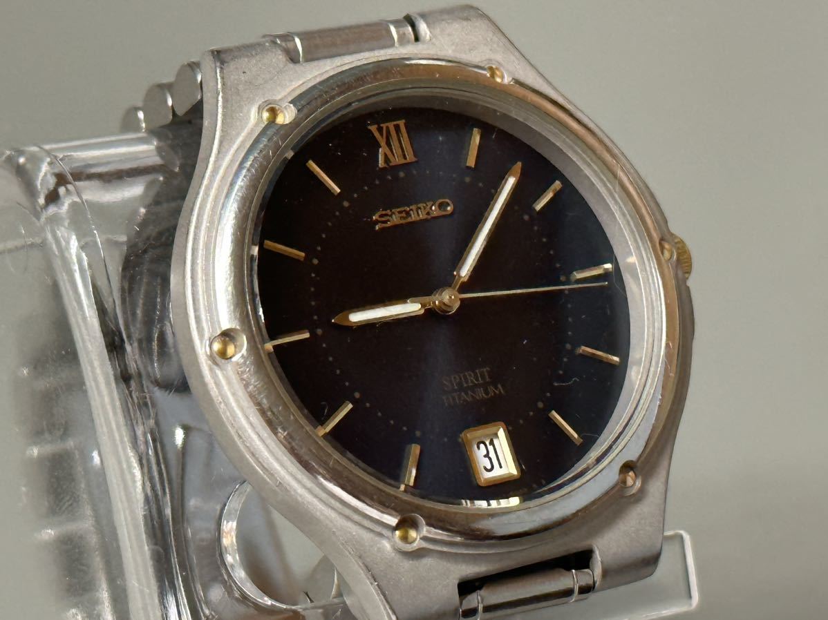 【稼働品】 SEIKO SPIRIT 4N47-8000 メンズ 腕時計 チタン 1円〜◇SEIKO セイコー SPIRIT スピリット TITANIUM チタン 7N47-8000