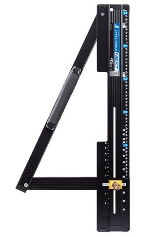在庫 シンワ 丸ノコガイド定規 73121 たためるエルアングルNext45cm 角度切断機能付