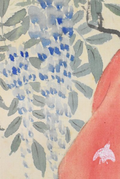 K1849 模写 雅鳳「藤娘」絹本 肉筆 美人画 人物画 歌舞伎 日本画 書画