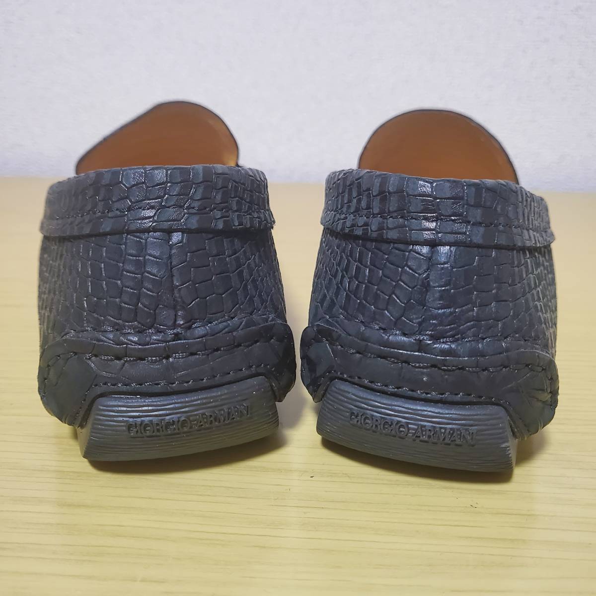 未使用】ジョルジオ アルマーニ◇クロコ型押し ドライビングシューズ