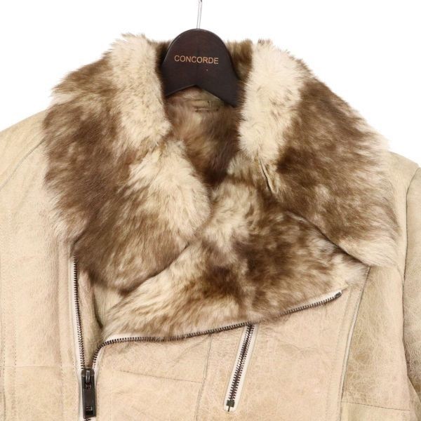 5351 POUR LES HOMMES 5351プールオム 裏地ファー☆ 羊革 リアル  