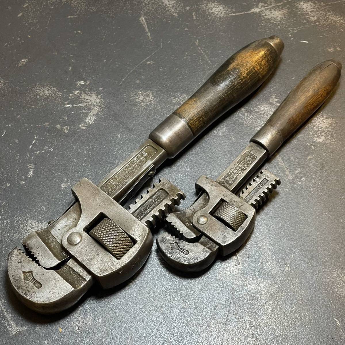 【8・11インチ】パイプレンチ ビンテージ STILLSON WRECH MFG スティルソンレンチ マニファクチャリング 稼働品 ビンテージ 153 ①