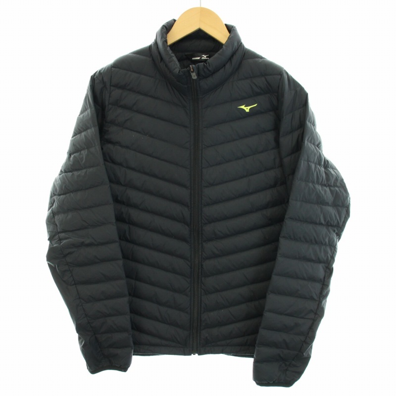 ミズノ MIZUNO ゴルフ GOLF ダウンジャケット アウター ジップアップ ロゴプリント L 黒 ブラック /YT メンズ
