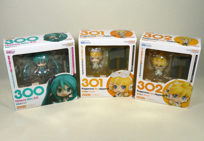 ねんどろいど 300 初音ミク 2.0 301 鏡音リン・アペンド 302 鏡音レン 