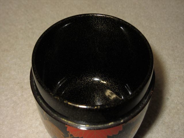 MK6 茶道具 輪島塗 松本正（正一）作 蔦 金蒔絵 中梨地 棗 共箱 本物
