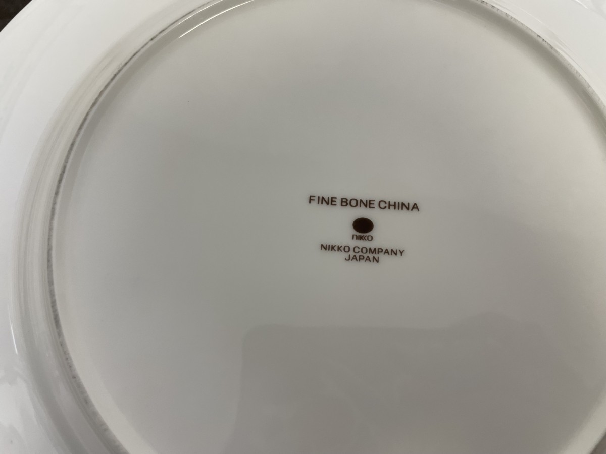 NIKKO ニッコー 9枚 皿 Noritake 27cm 赤 ボーンチャイナゴールド 金縁 