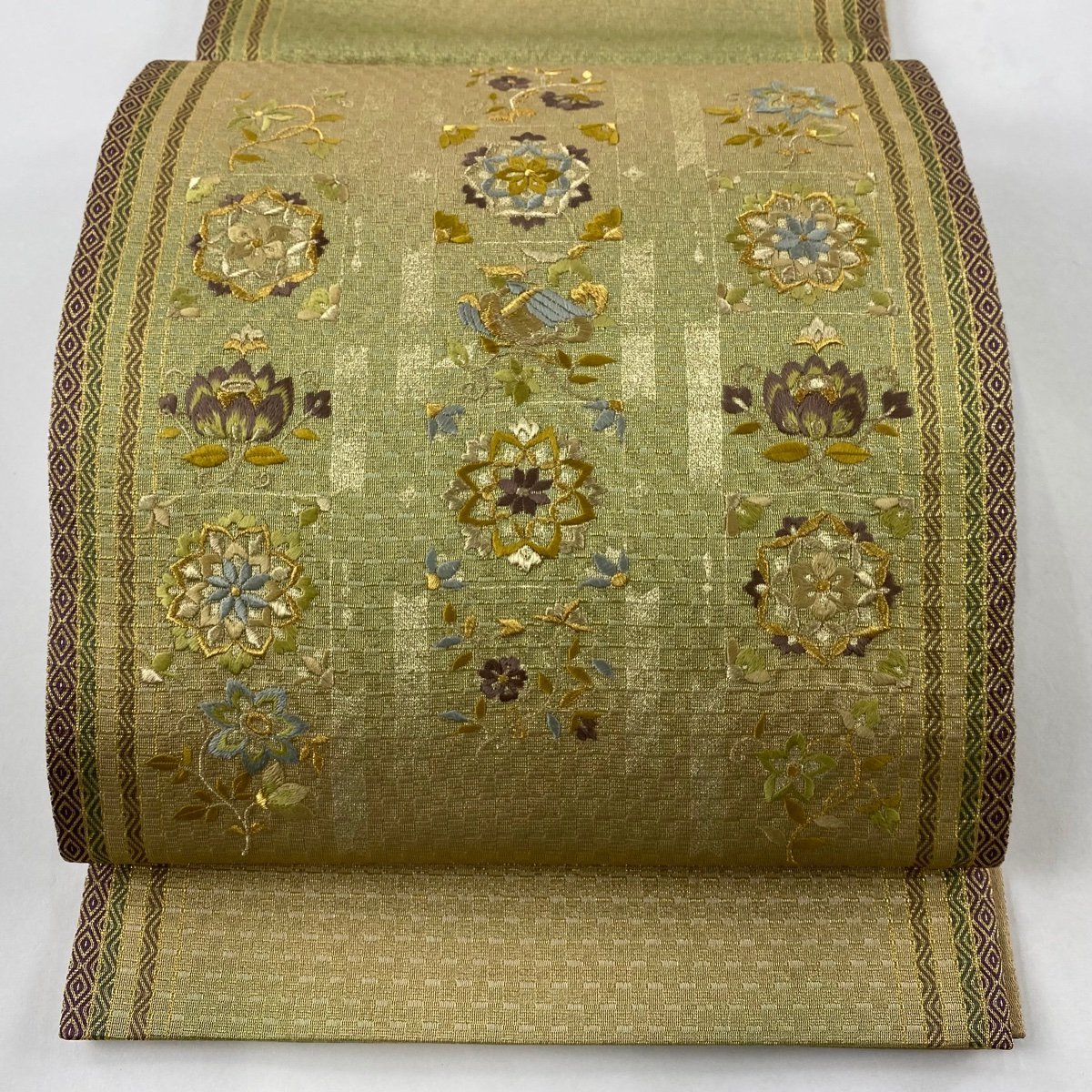 正絹/袋帯/麻の葉/お太鼓柄/金糸/未使用品 【公式通販】