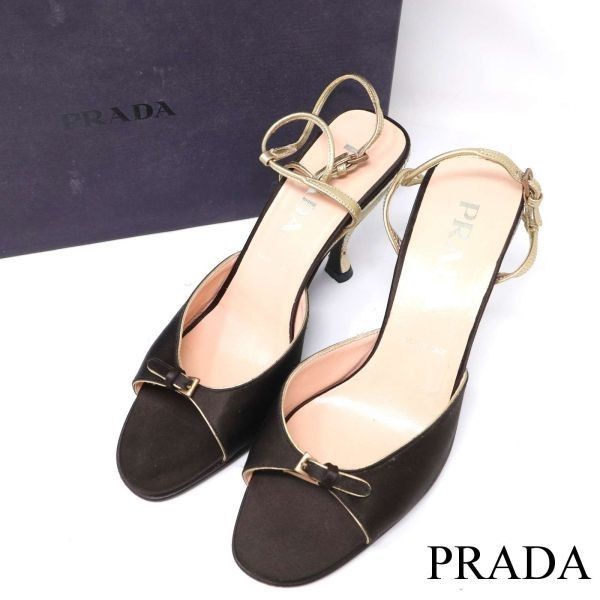 イタリア製★ PRADA プラダ 春夏 ストラップ♪ ヒール サンダル Sz.36 1/2　レディース　D3G00077_5#S