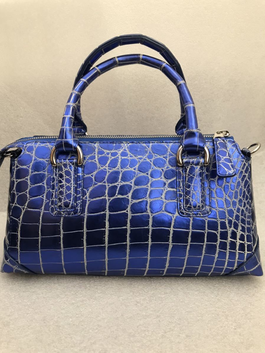 美品JRA認定日本製ショルダーバッグハンドバッグ2way クロコダイル 不味く