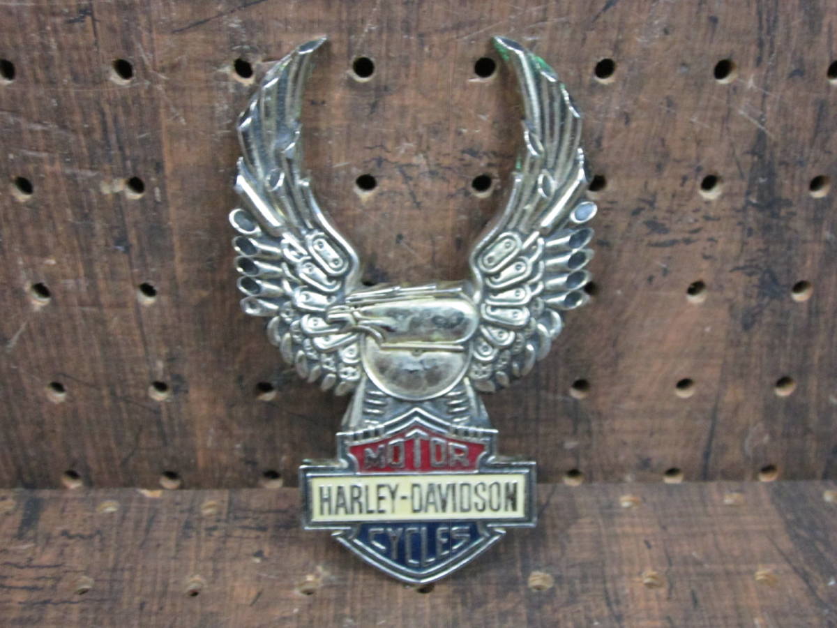 70s 80s 当時物◆ハーレー 純正 メカイーグル ロゴ エンブレム ビンテージ チョッパー ナックル パン ショベル アイアン スポーツスター