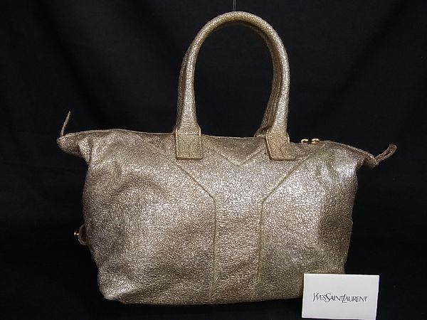 1円 YVESSAINTLAURENT イヴサンローラン レザー ハンドバッグ トート 