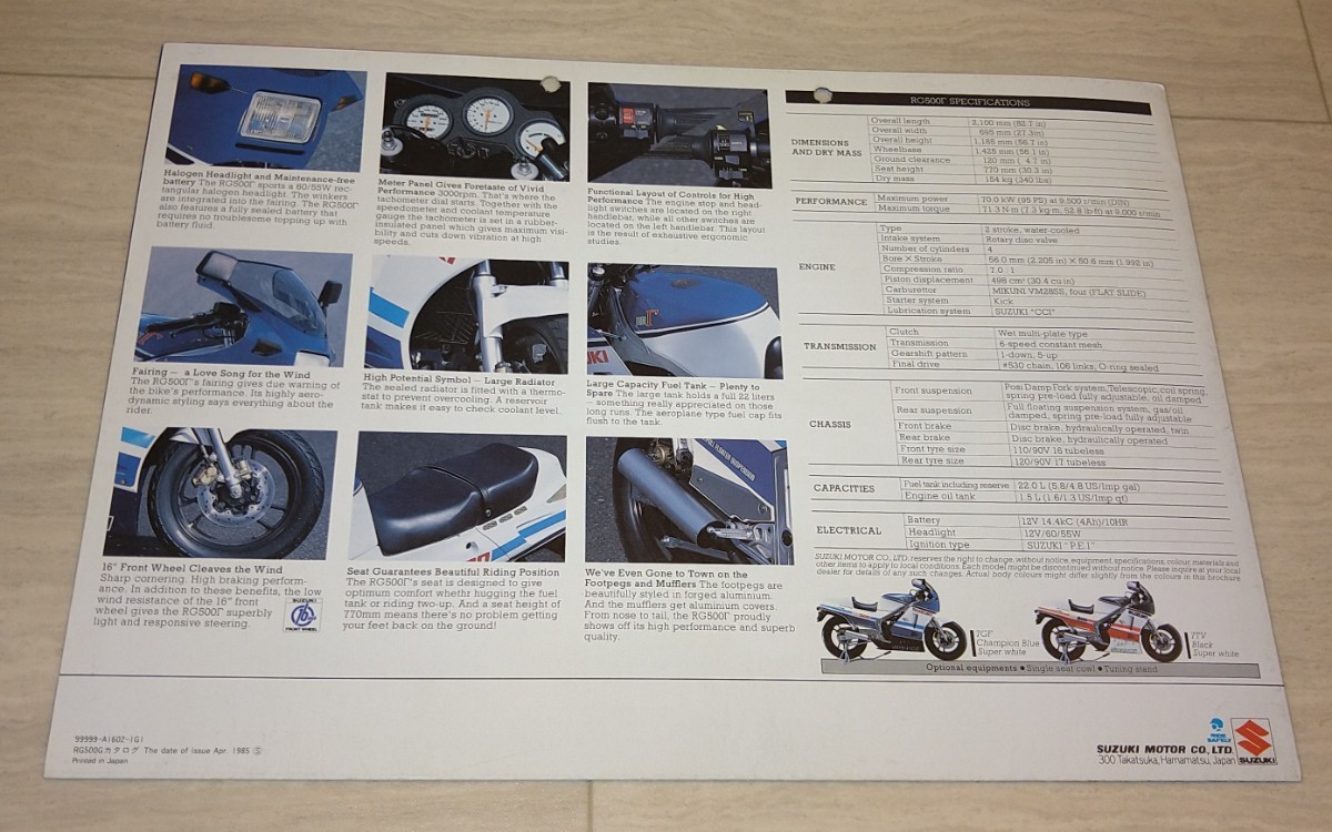 SUZUKI ガンマ RG スズキRG 500γ スズキ 0 旧車バイクカタログ | RG500Γ チャンピオンの重み RG500⁄400Γ (HM31A⁄B⁄HK31A) -since 1 甘く香るか青いバラ