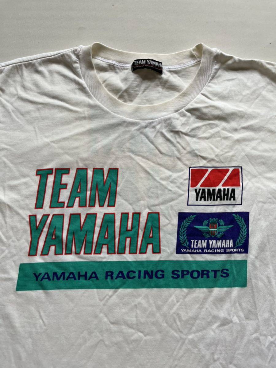 ☆日本製 80s 90s ヴィンテージ TEAM YAMAHA プリント 半袖Tシャツ 