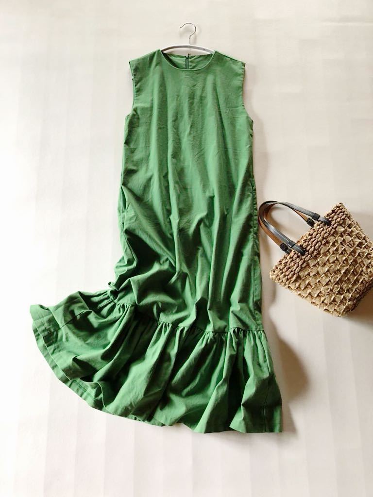 バーズデーバッシュ BIRTHDAYBASH リネン100%大人可愛いきれい色マキシ丈ロング丈フレアーワンピース♪