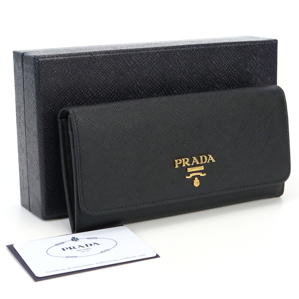 中古・未使用プラダPRADA サフィアーノレザー 長財布 レザー ブランド 1MH132 QWA F0002 ブラック ランク：S us-1 レディース