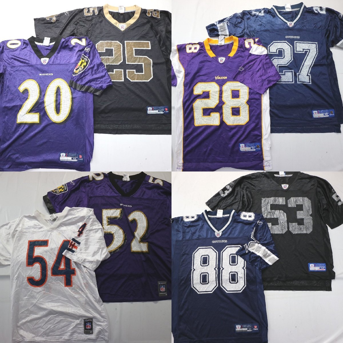 ◎NFLゲームシャツ set リーボックのみ　COWBOYS 他 (メンズM) 8枚セット まとめ売り 古着卸 1円スタート 最落なし MO5298