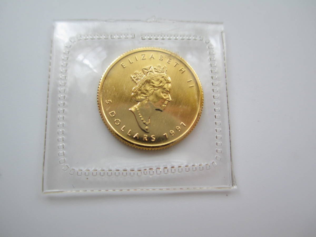 カナダ 金貨 メイプルルーフ 1991年 １/10oz メープルリーフ1／10オンスコイントップ